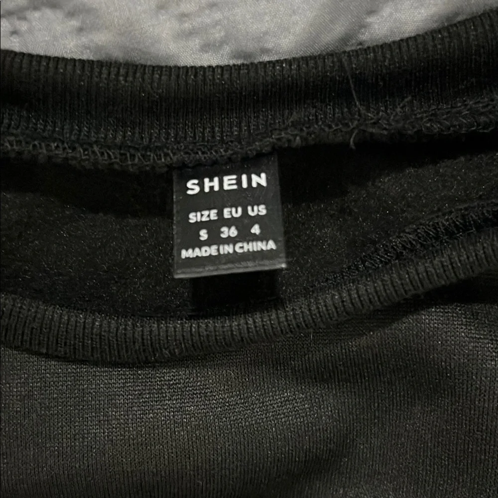 NWOT Black Sweatshirt with Silver Angel Wings - Picture 3 of 4